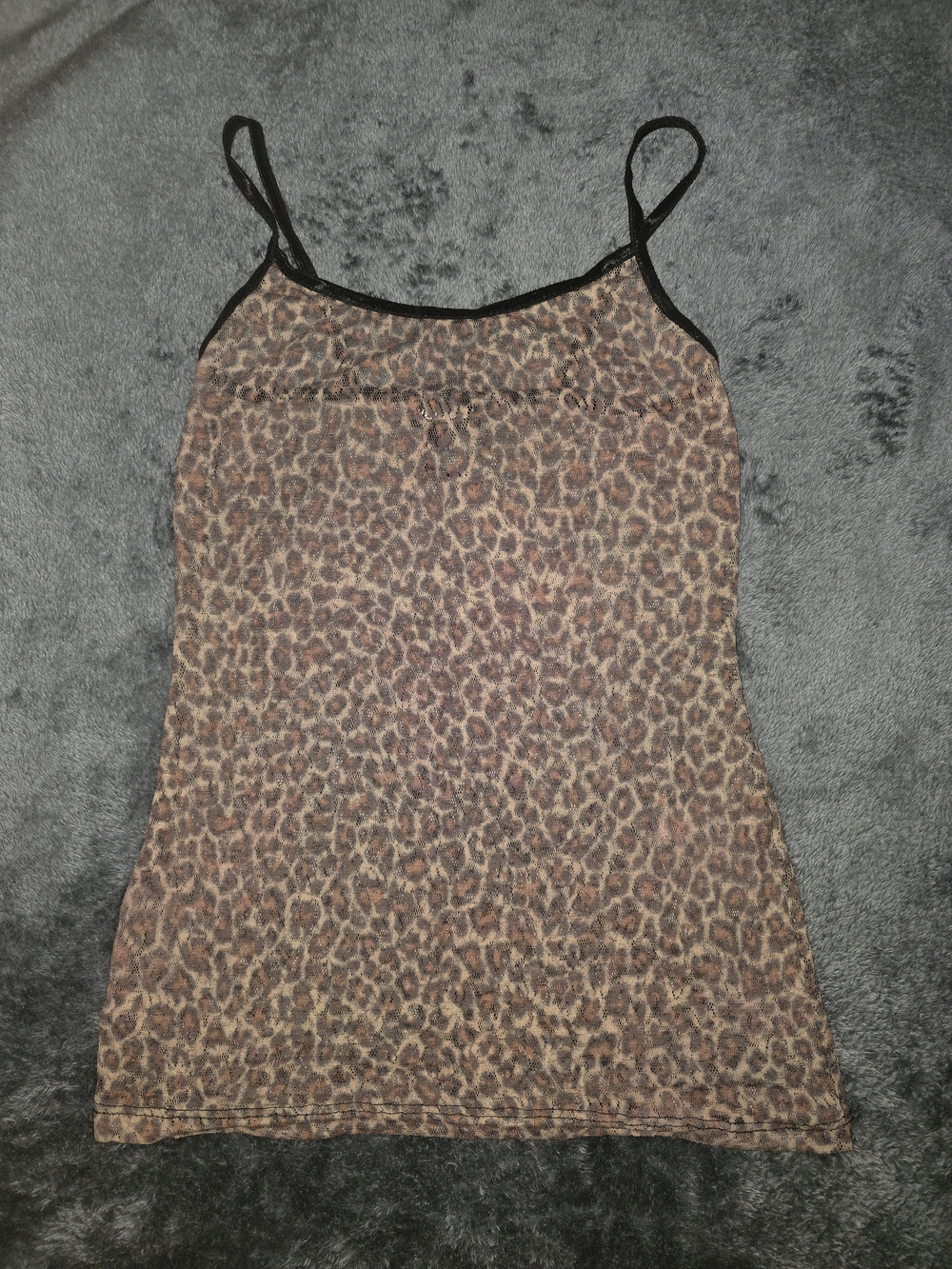 Wet Seal Leopard Print Spaghetti Strap Cami - Brown/Black